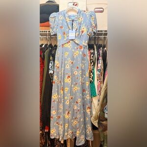 Reformation Petites Michelle Dress Blue - Size 0P